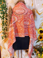 Kashmiri Wool Capes: Paisley Design, Faux Fur Trim, Bohemian Style, Winter Poncho