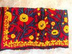 Red heavy georgette Phulkari Dupatta: Handmade Floral Embroidery,
