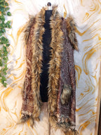 Kashmiri Wool Capes: Paisley Design, Faux Fur Trim, Bohemian Style, Winter Poncho