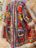 Vintage Reversible Rabari Jacket: Afghan Tribal Boho Coat, Animal Print