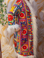 Vintage Reversible Rabari Jacket: Afghan Tribal Boho Coat, Animal Print
