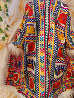 Vintage Reversible Rabari Jacket: Afghan Tribal Boho Coat, Animal Print