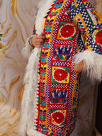 Vintage Reversible Rabari Jacket: Afghan Tribal Boho Coat, Animal Print