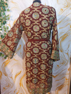 Vintage Upcycled Embroidered Kimono, Sequin Aari Embroidery, Indian Style