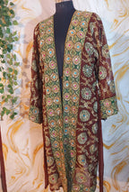 Vintage Upcycled Embroidered Kimono, Sequin Aari Embroidery, Indian Style