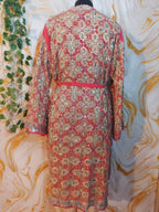 Vintage Pink Sequin Kimono, Gold Aari Embroidery, Indian Style