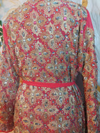 Vintage Pink Sequin Kimono, Gold Aari Embroidery, Indian Style