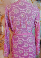 Vintage Baby pink Upcycled Embroidered Kimono, Sequin Aari Embroidery, Indian Style, Goddess Kimono,