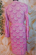 Vintage Baby pink Upcycled Embroidered Kimono, Sequin Aari Embroidery, Indian Style, Goddess Kimono,
