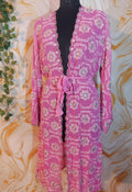 Vintage Baby pink Upcycled Embroidered Kimono, Sequin Aari Embroidery, Indian Style, Goddess Kimono,