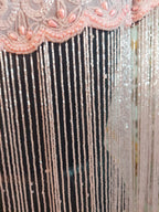 Handmade baby Pink Beaded Cape Poncho, Art Deco Evening Cover-Up