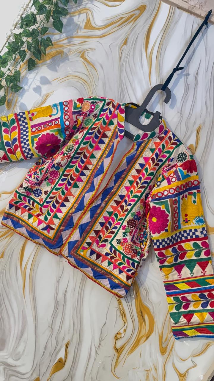 Vintage Banjara Embroidered Kutch Jacket: Afghan Tribal Boho Coat