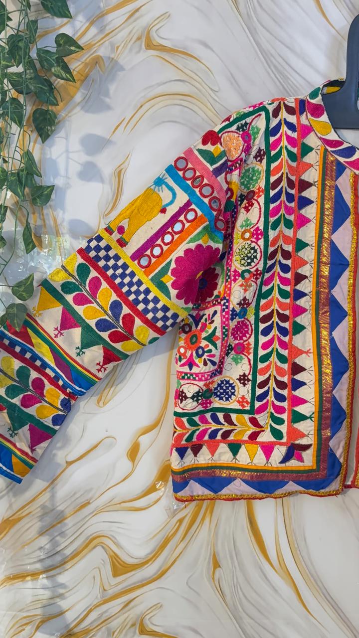 Vintage Banjara Embroidered Kutch Jacket: Afghan Tribal Boho Coat