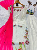 Heavy roman glass with heavy embroidery work and moti work, ready to wear co-ord set