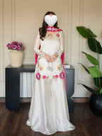 Heavy roman glass with heavy embroidery work and moti work, ready to wear co-ord set