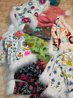 Embroidered Boho Afghan Jacket with Mongolian fur trim