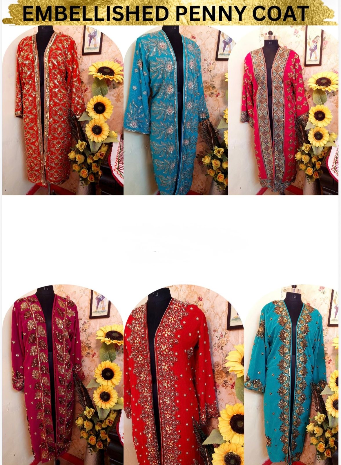 EMBELLISHED PENNY COAT WITHOUT FUR