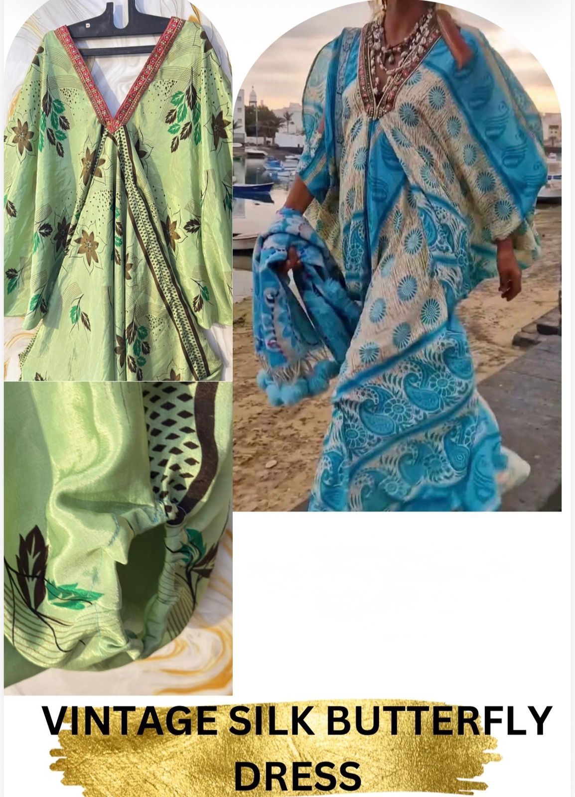 VINTAGE SILK BUTTERFLY DRESS