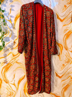 Red Vintage Embellished Long kimono, Beaded work kimono, festival kimono, sequins Kimono
