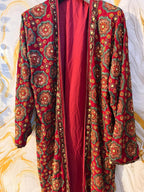 Red Vintage Embellished Long kimono, Beaded work kimono, festival kimono, sequins Kimono