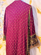 Purple Vintage Embellished long kimono, festival kimono, goddess kimono, Beaded work kimono