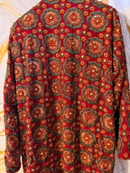 Red Vintage Embellished Long kimono, Beaded work kimono, festival kimono, sequins Kimono