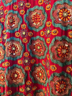 Red Vintage Embellished Long kimono, Beaded work kimono, festival kimono, sequins Kimono