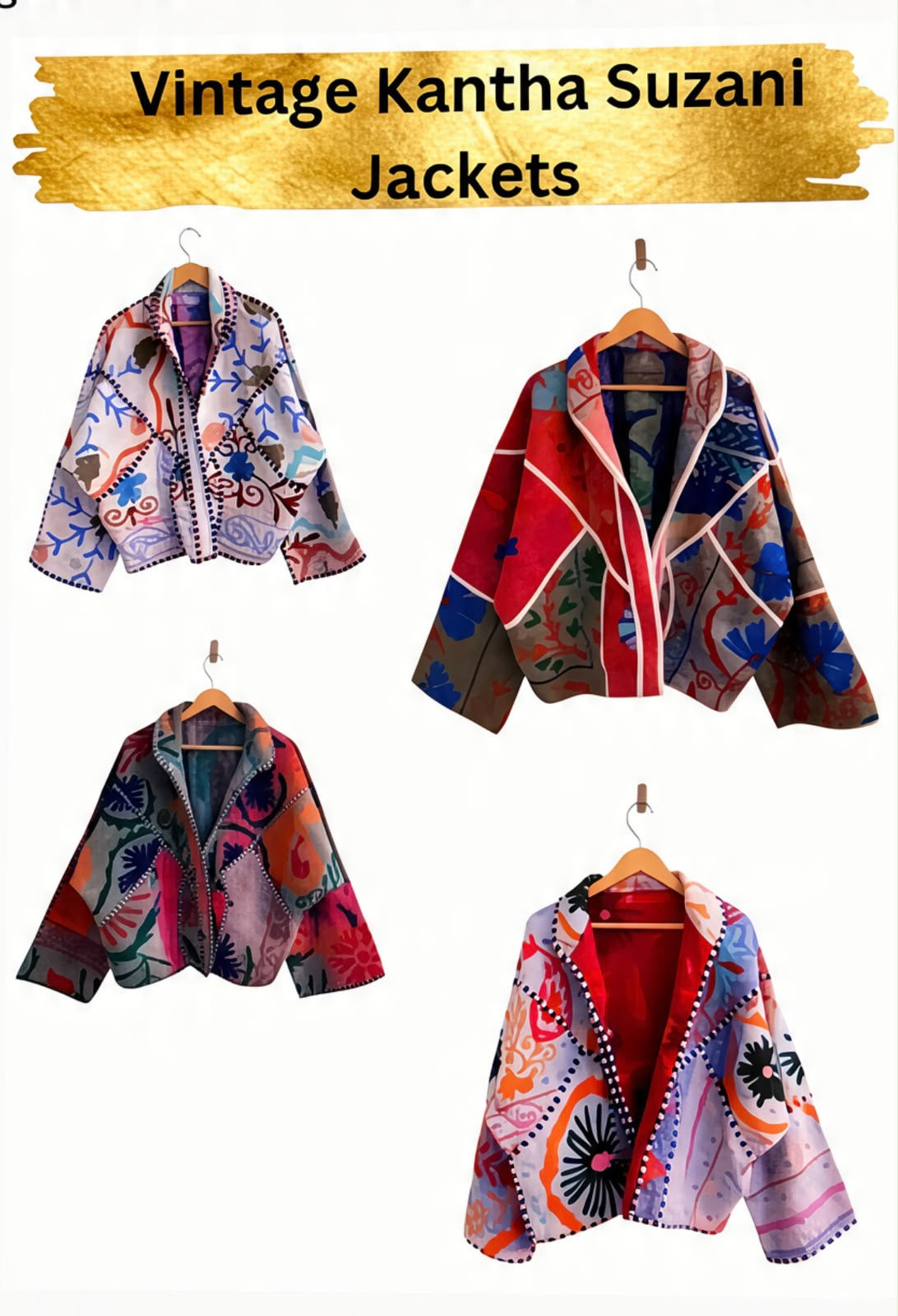 Vintage Kantha Suzani Jackets
