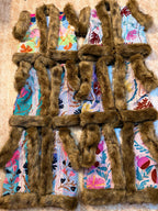 Vintage kantha Suzani Fur Waistcoat