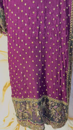 Purple Vintage Embellished long kimono, festival kimono, goddess kimono, Beaded work kimono